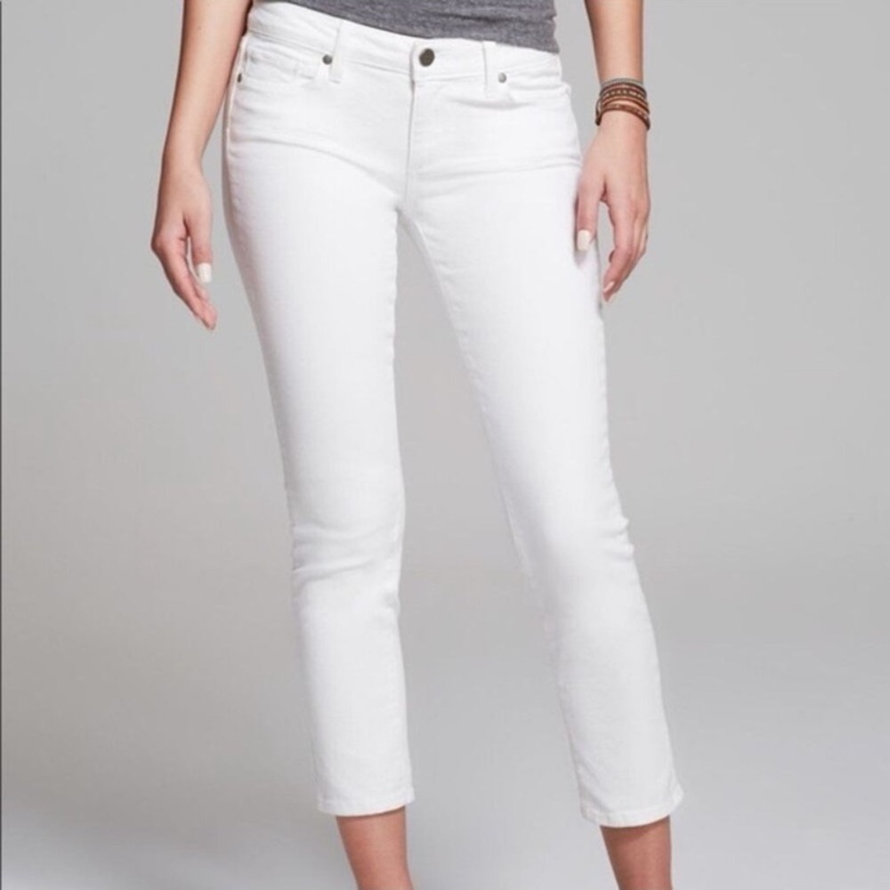 PAIGE Kylie Crop Optic White Denim Jeans Size 28